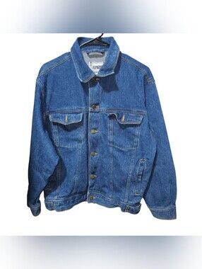 Vintage Repage Blue Denim Trucker Jacket Men S Cotton Jean Coat Embossed Buttons